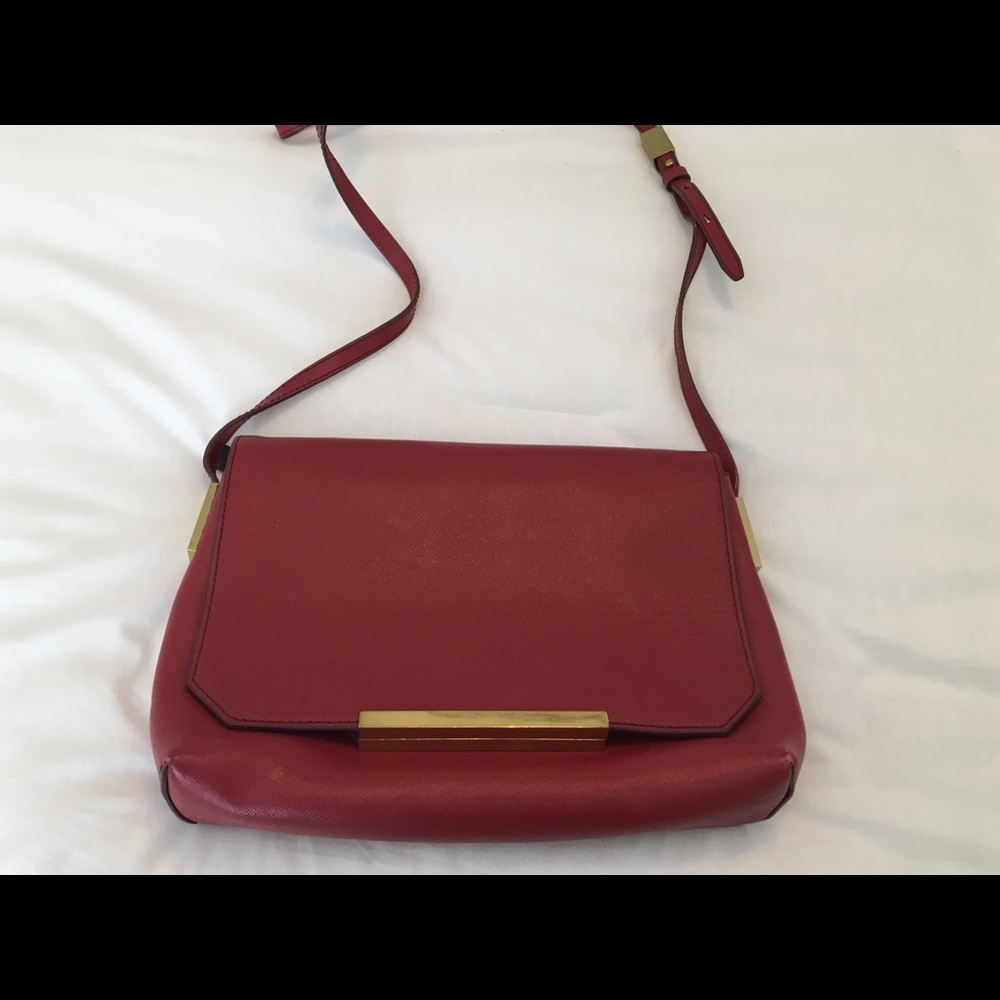 J Crew Red Cross Body Bag